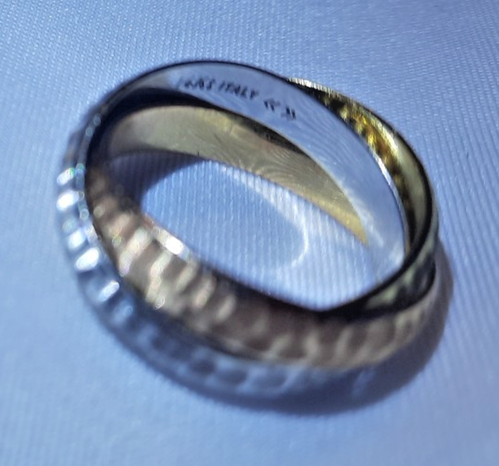 vtg 14K Gold Tri-Color Infinity Ring 6.4g size 5.5 matte dull finish beveled
